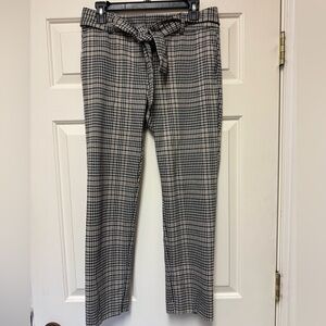 Ann Taylor Factory Plaid Pants - Black and Cream